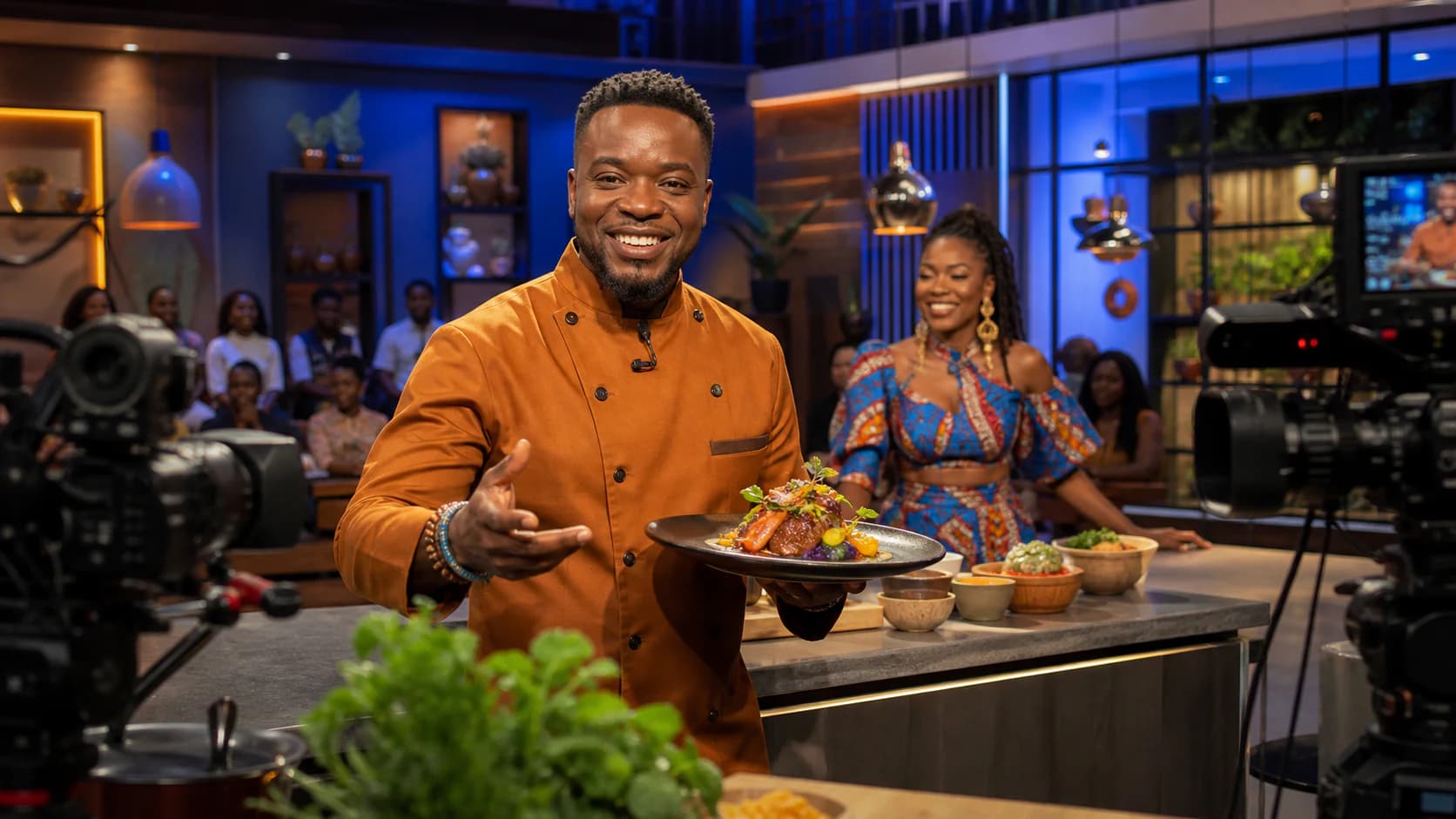 Kwame Badu pendant son direct Cuisine à Accra
